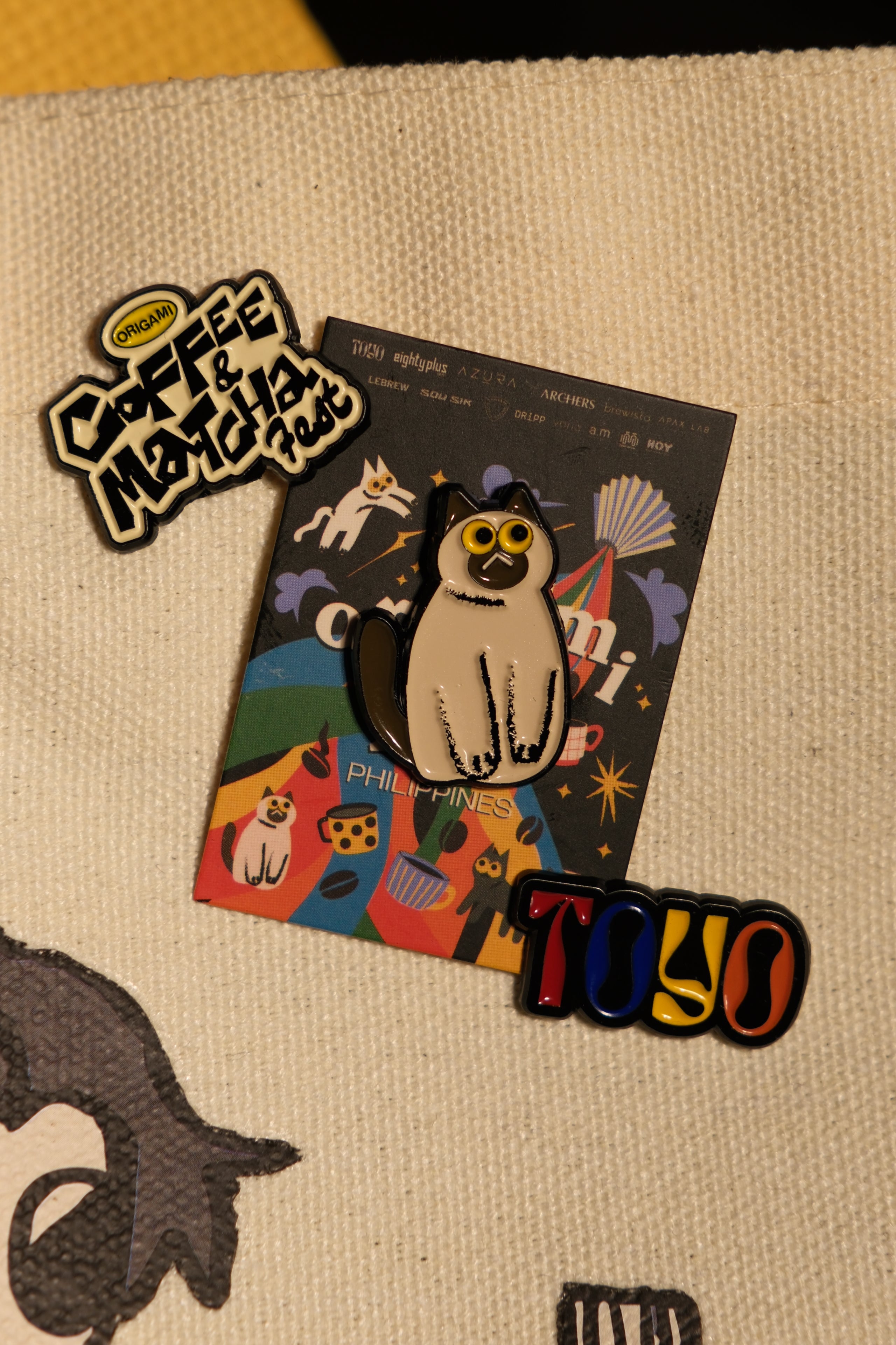 Toyo Origami Cat Enamel Pin